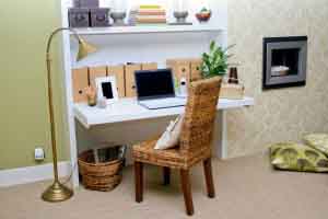 Home office table with notebook and lot of details